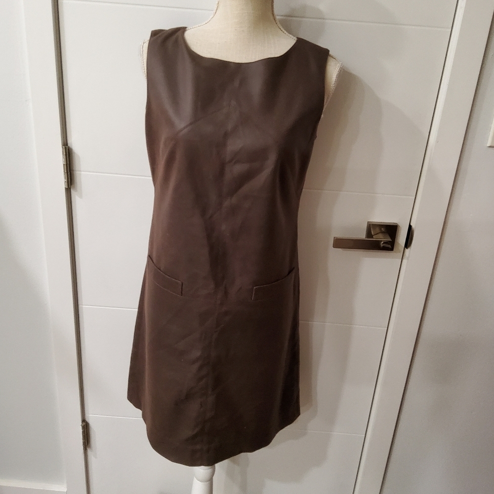 Teri Jon Sportswear Patchwork Faux Leather Mini Dress Size 6